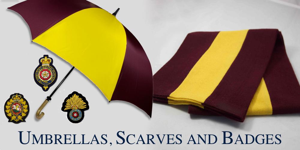 Royal Regiment of Fusiliers umbrellas,scarf, waistcoat